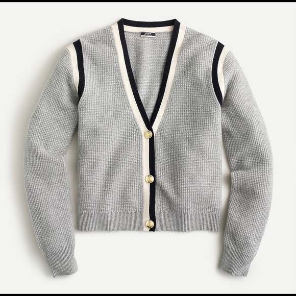 J. Crew Sweaters - J CREW WAFFLE KNIT CASHMERE CARDIGAN